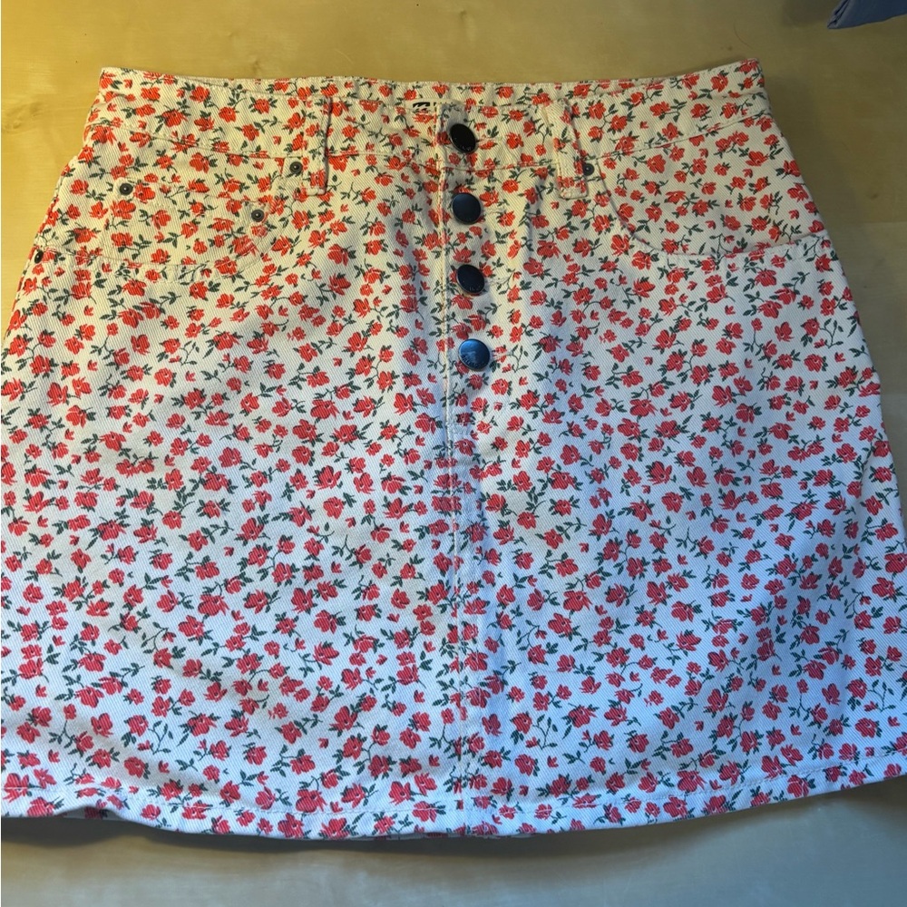 Billabong Floral Button-Front Skirt